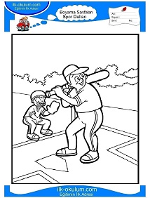 Çocuklar İçin Beyzbol Boyama Sayfaları 